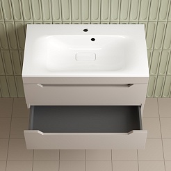 Style Line Тумба с раковиной Остин 80 подвесная крем – фотография-7